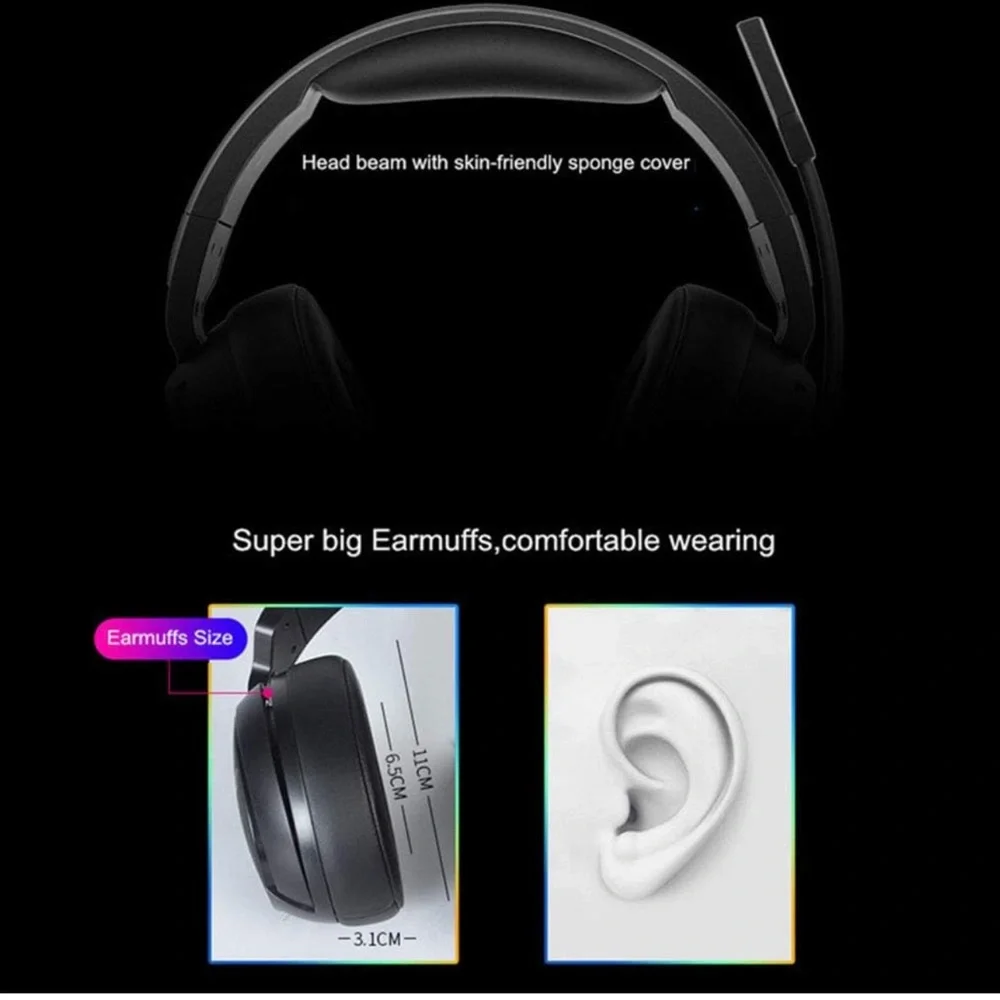 EUC Wired Gaming Headset USB 7.1 Surround Sound Gaming Headset Xiberia 3.5mm